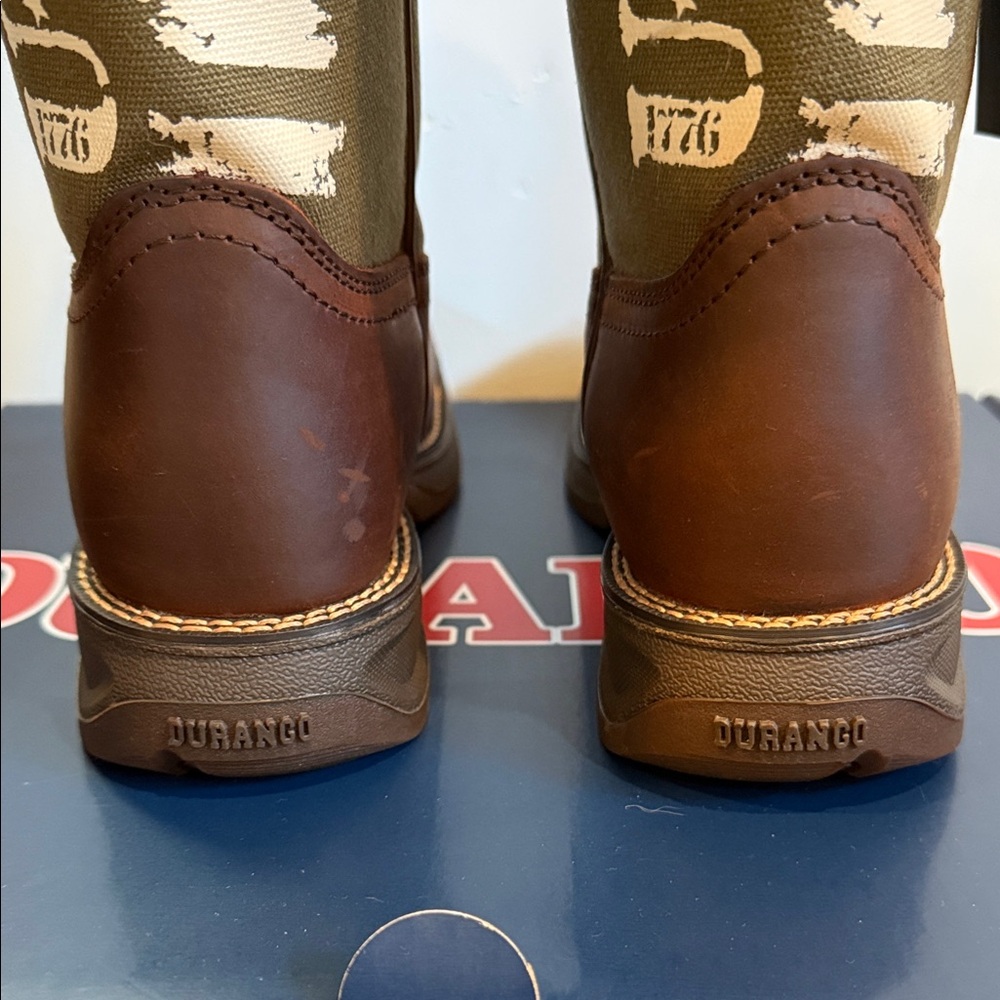 Lil' Rebel™ by Durango® Big Kids' Army Western Boot | Size 5.5 - Picture 5 of 12